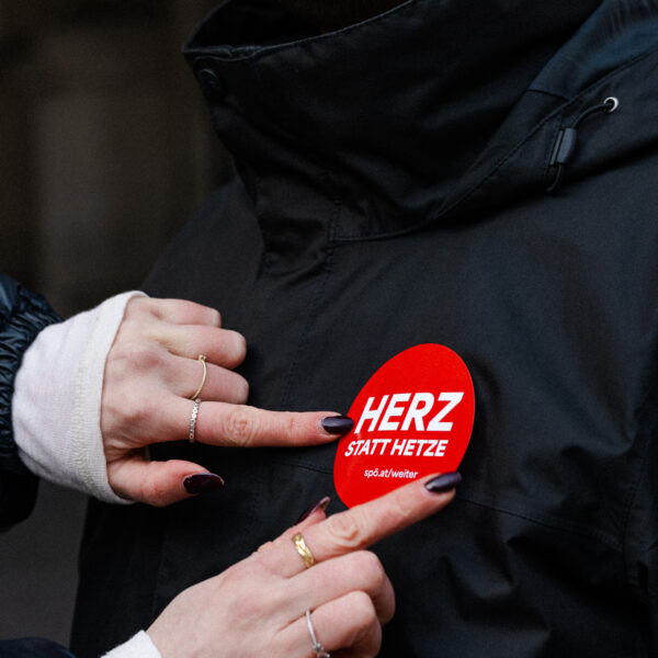Sticker Herz statt Hetze (20 Stk.)